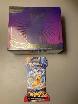 Pokemon TCG Scarlet & Violet Base Elite Trainer Box ETB + Surging Spark Pack New - Image 1