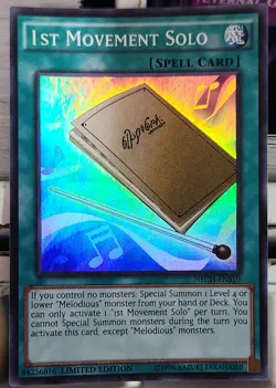 YUGIOH LIMITED EDITION NECH-EN059 1ST MOVEMENT SOLO SUPER RARE NEAR MINT NM - Image 1