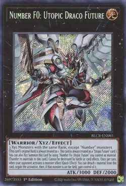 YUGIOH 1ST BLCR-EN085 NUMBER F0: UTOPIC DRACO FUTURE SECRET RARE NEAR MINT (NM) - Image 1