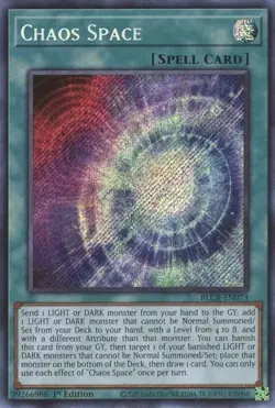 YUGIOH 1ST BLCR-EN073 CHAOS SPACE SECRET RARE NEAR MINT (NM) - Image 1