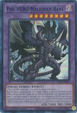 1x YUGIOH LDS3-EN033 EVIL HERO MALICIOUS BANE ULTRA RARE NEAR MINT (NM) (BLUE) - Image 1