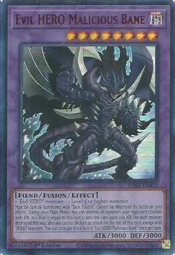 1x YUGIOH LDS3-EN033 EVIL HERO MALICIOUS BANE ULTRA RARE NEAR MINT (NM) (RED) - Image 1