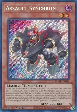 YUGIOH 1ST ED BLMR-EN003 ASSAULT SYNCHRON SECRET RARE NEAR MINT (NM) - Image 1