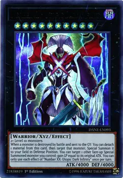 3x Yugioh DANE-EN093 Number XX: Utopic Dark Infinity 1st Ed Ultra Rare NM - Image 1