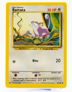 Rattata Pokemon Base Set 61/102 LP - Image 1