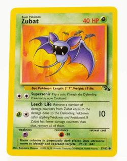 Zubat Pokemon Fossil 57/62 LP - Image 1
