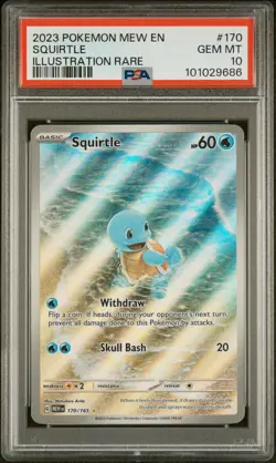 2023 POKEMON MEW EN-151 ILLUSTRATION RARE #170 SQUIRTLE PSA 10 - Image 1