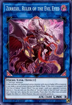 3x Yugioh INCH-EN031 Zerrziel, Ruler of the Evil Eyed Secret Rare 1st Edition NM - Image 1