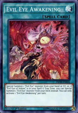 3x Yugioh INCH-EN034 Evil Eye Awakening Secret Rare 1st Edition Near Mint - Image 1