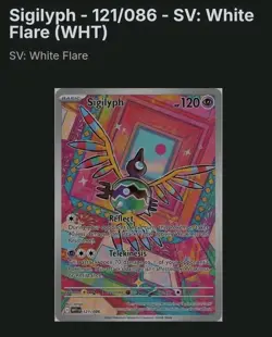 Sigilyph AR 118/086 White Flare sv11W Pokemon Pack Fresh Japanese US SELLER - NM - Image 1