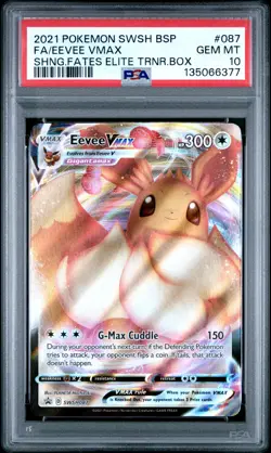 2021 POKEMON SWSH BLACK STAR PROMO #087 FULL ART/EEVEE VMAX PSA 10 - Image 1