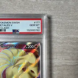 Pokemon Ninetales V Full Art Holo 177/192 Rebel Clash English PSA 10 - Image 4