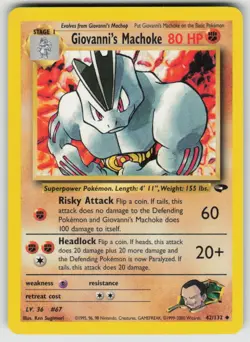 Giovanni's Machoke 42/132 Uncommon Gym Challenge Pokemon Unlimited HP - Image 1