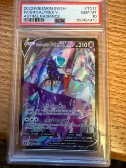 2022 Pokemon SWSH Astral Radiance Shadow Rider Calyrex V #TG17 PSA 10 GEM MINT - Image 1