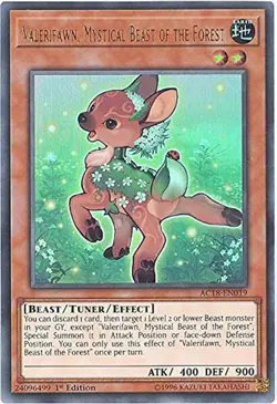 3x Yugioh AC18-EN019 Valerifawn, Mystical Beast of the Forest Ultra Rare 1st NM - Image 1