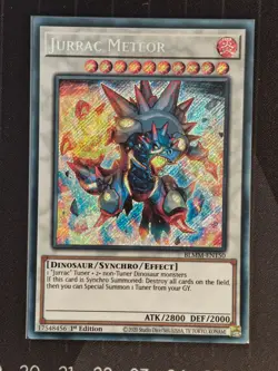 YuGiOh Jurrac Meteor (Alt Art) Secret Rare 1st Ed BLMM-EN150 Near Mint! - Image 1