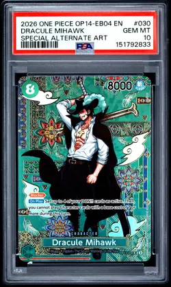 Dracule Mihawk 030 Special Alternate Art One Piece PSA 10 - Image 1