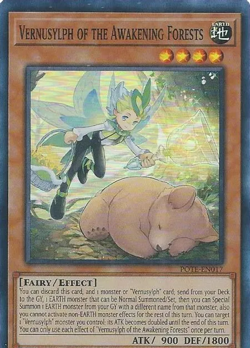3x YUGIOH UNLIMITED POTE-EN017 VERNUSYLPH OF AWAKENING FORESTS SUPER RARE (NM) - Image 1