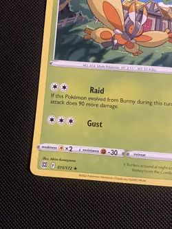 POKEMON TCG: MOTHIM 011/172 BRILLIANT STARS NON HOLO RARE CARD NM - Image 3