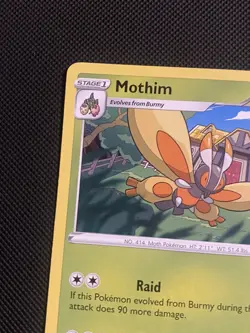 POKEMON TCG: MOTHIM 011/172 BRILLIANT STARS NON HOLO RARE CARD NM - Image 4