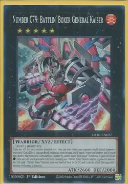 3x YUGIOH 1ST ED LD10-EN035 NUMBER C79: BATTLIN' BOXER GENERAL KAISER SUPER (NM) - Image 1
