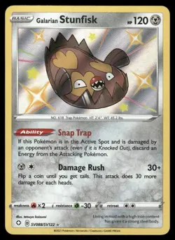 Pokemon Cards Galarian Stunfisk SV088/SV122 Shining Fates Shiny Vault NM *2 - Image 1