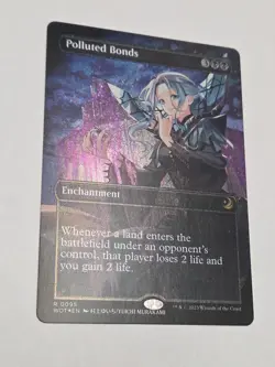 Polluted Bonds Borderless Confetti FOIL Wilds of Eldraine NM MTG Magic - Image 1
