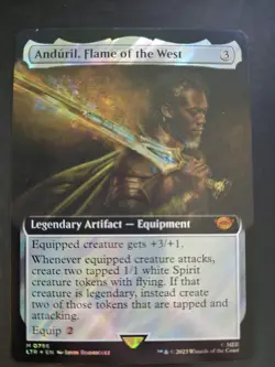 Anduril, Flame of the West NM EXTENDED SURGE FOIL Lord of the Rings MTG - Image 1