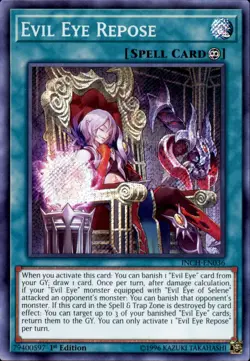 3x Yugioh INCH-EN036 Evil Eye Repose Secret Rare 1st Edition Near Mint - Image 1
