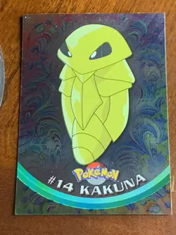 1999 Topps Pokemon TV #14 Kakuna Silver Foil (B) Blue Logo (Smooth 1st Print) - Image 1