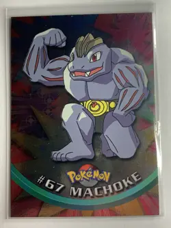 1999 Topps Pokemon TV #67 Machoke (B) Silver Foil Blue Logo FREE COMBINED SHIP - Image 1