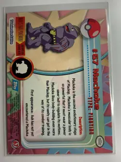 1999 Topps Pokemon TV #67 Machoke (B) Silver Foil Blue Logo FREE COMBINED SHIP - Image 2