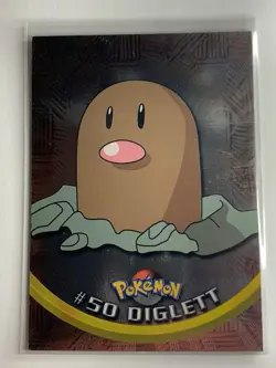 1999 Topps Pokemon TV #50 Diglett (D) Silver Foil Blue Logo FREE COMBINED SHIP - Image 1