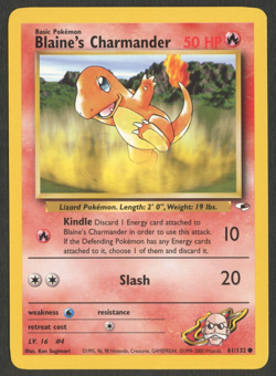 Pokemon TCG: Blaine's Charmander 61/132 Gym Heroes Unlimited Common NM - Image 1