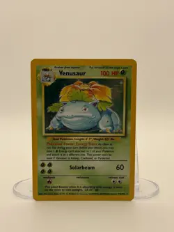 Pokemon Venusaur Card 15/102 4th Print Base Set 1999-2000 WOTC Holo LP - Image 1