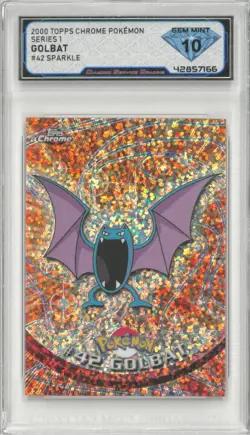 2000 Topps Chrome Pokemon GOLBAT #42 Sparkle 💎 DSG 10 Gem Mint - Image 1