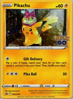 Pokemon TCG Pikachu SWSH234 SWSH Black Star Promos Cosmos Holo NM - Image 1