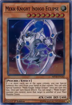 3x Yugioh MP18-EN182 Mekk-Knight Indigo Eclipse Super Rare 1st Ed NM - Image 1