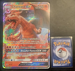 JUMBO Charizard GX SM195 - HP/DMG- Oversized Promo, Holo Pokemon Card - Image 1