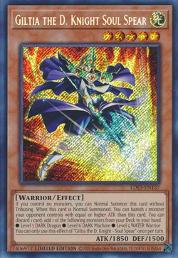 3x YUGIOH LDS3-EN137 GILTIA THE D. KNIGHT - SOUL SPEAR SECRET RARE NEAR MINT NM - Image 1