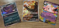 Pokemon POR Gengar Dedenne Mega Clefable EX Ability Holo Card Lot (3) - Image 1