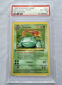 Pokemon 1999 Base Set VENUSAUR 1ST EDITION SHADOWLESS Holo PSA 6 EX-MT #15 WOTC! - Image 3