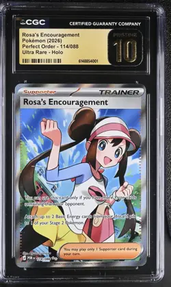 Pokemon Rosa's Encouragement 114/088 Ultra Rare Perfect Order - CGC 10 PRISTINE - Image 1