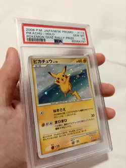 SWIRL PSA 10 2008 POKEMON JAPANESE PROMO QUIZ RALLY PRIZE #113 PIKACHU HOLO - Image 4