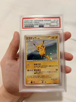 SWIRL PSA 10 2008 POKEMON JAPANESE PROMO QUIZ RALLY PRIZE #113 PIKACHU HOLO - Image 5