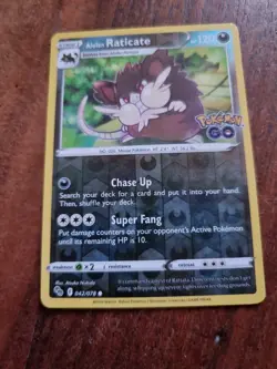 Pokemon Go Alolan Raticate 042/078 Reverse Holo Common - Image 1