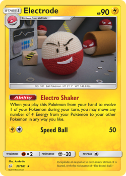 ELECTRODE 39/181 HOLO RARE TEAM UP POKEMON REVERSE HOLO NM - Image 1