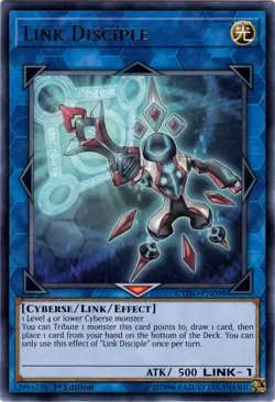 3x Yugioh CYHO-EN098 Link Disciple Rare 1st Edition NM - Image 1