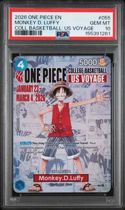 2026 One Piece Monkey.D.Luffy #P-055 US Voyage NCAAB Promo PSA 10 155391261 - Image 1