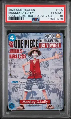 2026 One Piece Monkey.D.Luffy #P-055 US Voyage NCAAB Promo PSA 10 155391259 - Image 1